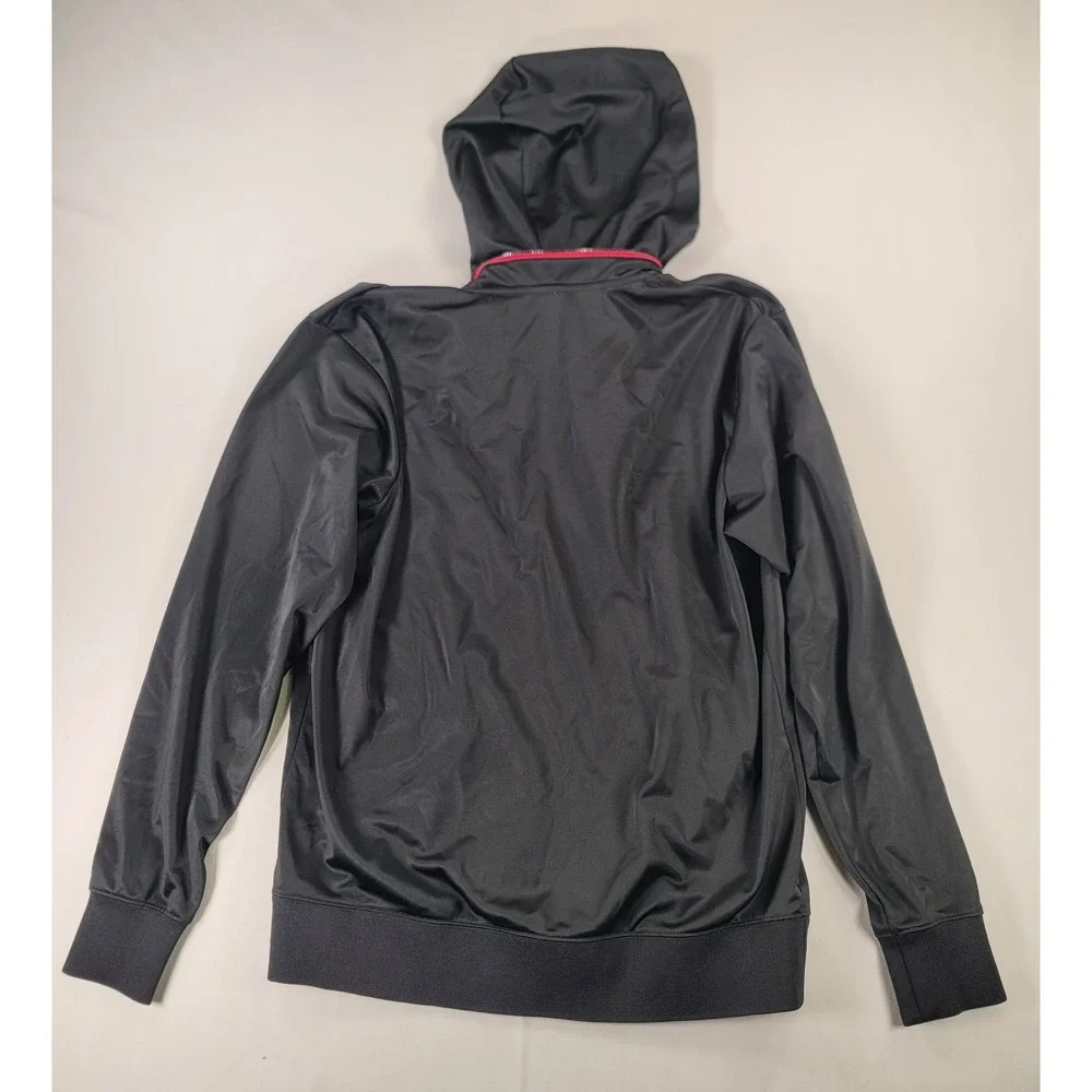 The North Face Hooded Full Zip Jacket Black Red Hidden Hood Men's Large
